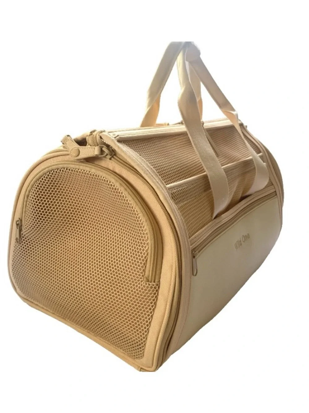 Wild One Beige Pet Carrier Soft Sided Dog Travel Bag Airline Compliant